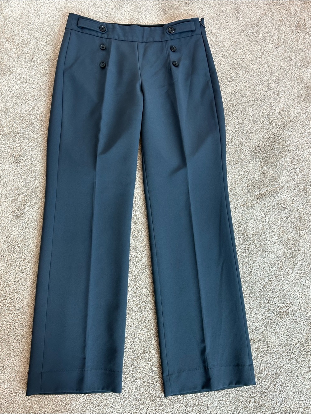 Banana Republic slate blue military pants button detail Sz 8 - Picture 2 of 11